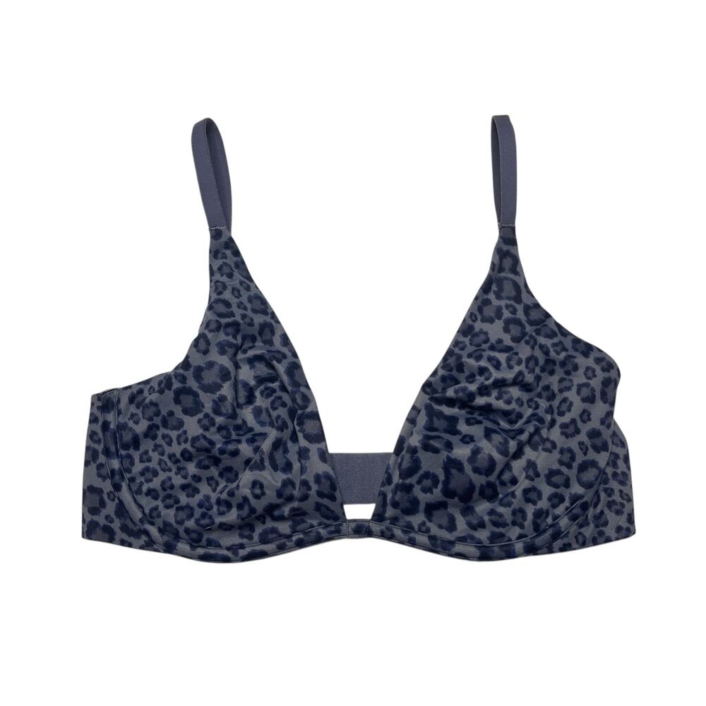 Victoria's Secret Incredible Unlined Plunge Bra Black Leopard Pearl Size 32D